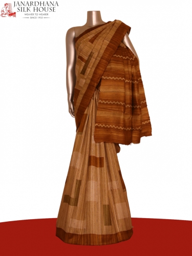 Pure Abstract Tussar Silk Saree